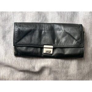 Vintage Purse Clutch Women Bag Leather Authentic Black